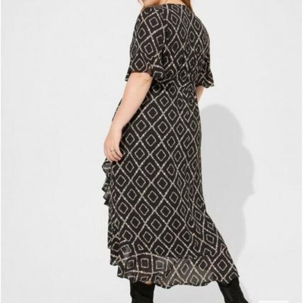 NWTS Torrid Women's Maxi Georgette Surplice Wrap Hi-Low Dress Size 1 (14-16) - Picture 2 of 6